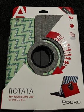 Rotata 360° Rotating iPad 2, 3, 4 Case in Mint Green Chevron